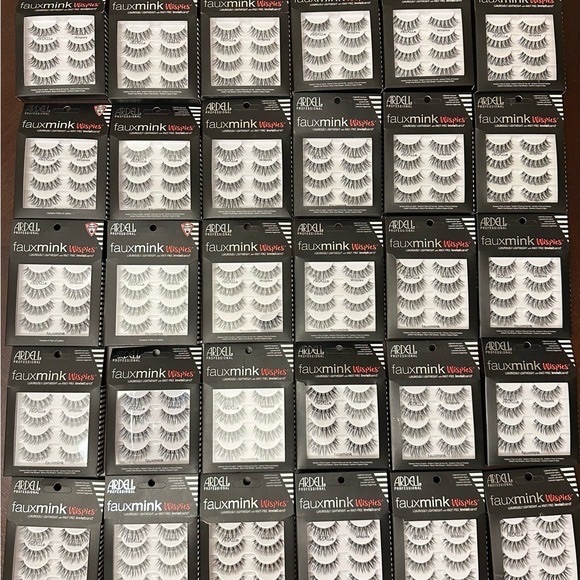 Huge lot of 30 Ardell 4 Pack strip lashes Faux Mink Wispies 120 Pairs! New!